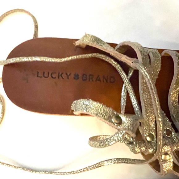 Lucky Brand gold sandals. Size 7.5. Worn once. - Picture 5 of 7